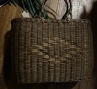 Large Vintage Woven Basket Purse Tote Wicker Pattern Weave — photo 5