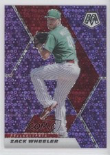 2021 Panini Mosaic Quick Pitch Purple Mosaic Prizm 50/50 Zack Wheeler #50 10k8