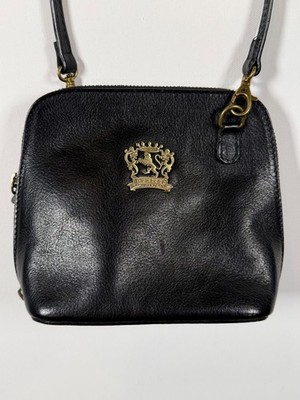 Pratesi Firenze black leather Melina Dome crossbody bag made in Italy