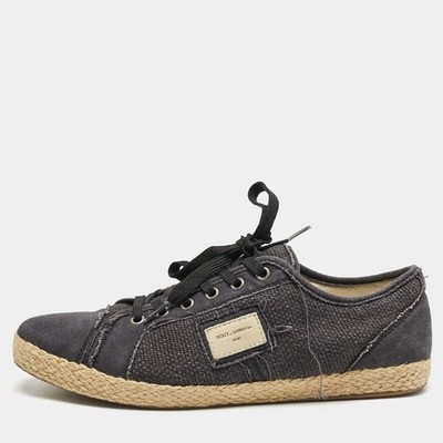Dolce Gabbana Espadrille dunkelblau Canvas Schnürung Größe 41,5