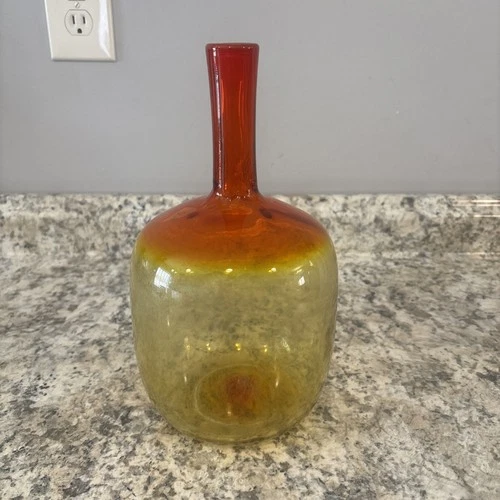 HTF Vintage MCM Blenko Glass 657 Decanter Jug Tangerine Read Description