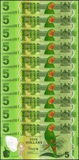 Fiji 5 Dollars, 2012 ND, P-115a.2, UNC, Polymer X 10 PCS