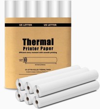 8 Rolls Thermal Paper 8.5    X 11    White for Thermal Printer, Rolls for A285M/ P