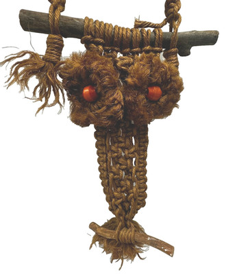 Vintage Handmade Macrame Owl Wall Hanging Jute Rope Boho Rustic Decor 16''