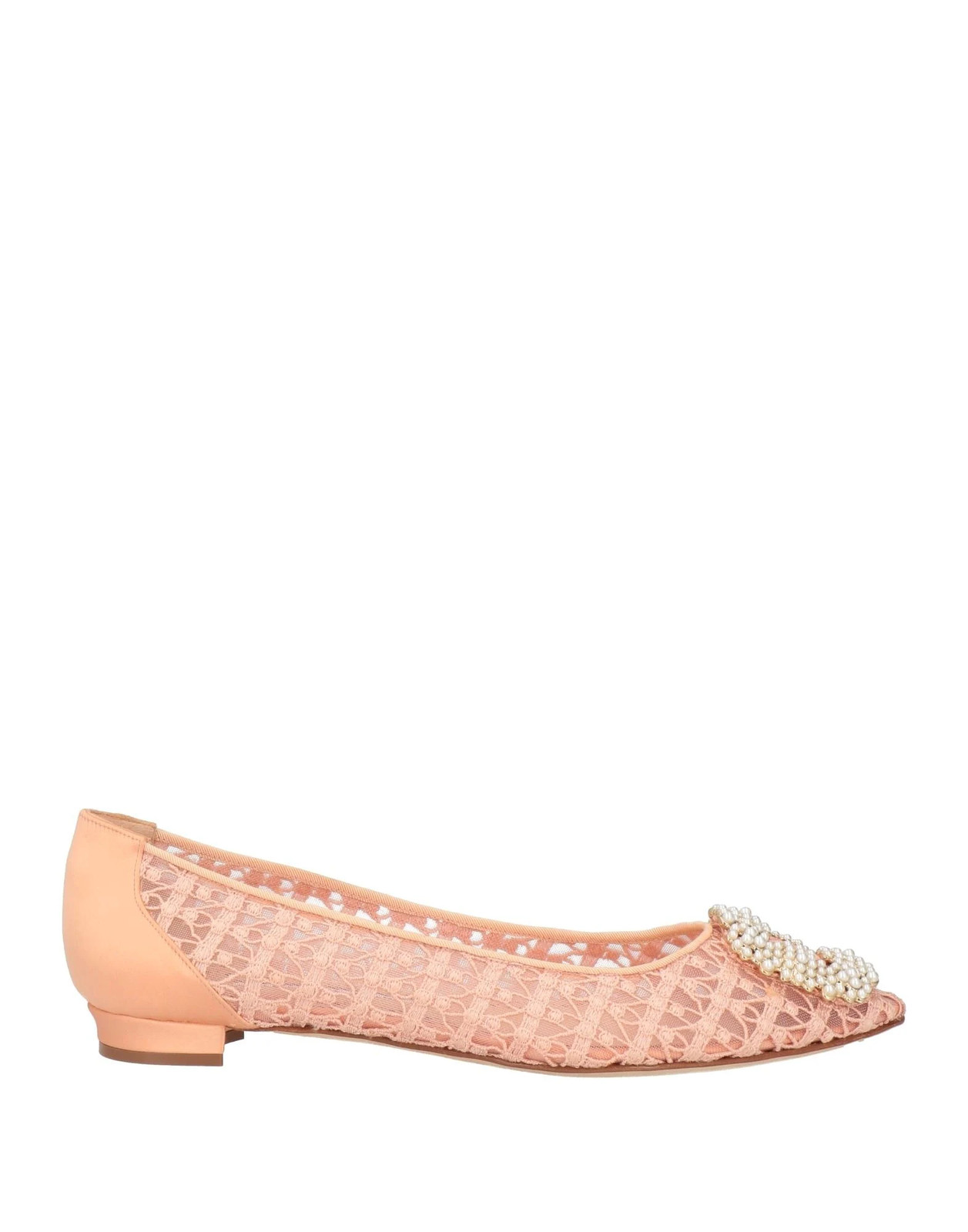 Manolo Blahnik - Women - Satin Ballet flats - Salmon pink