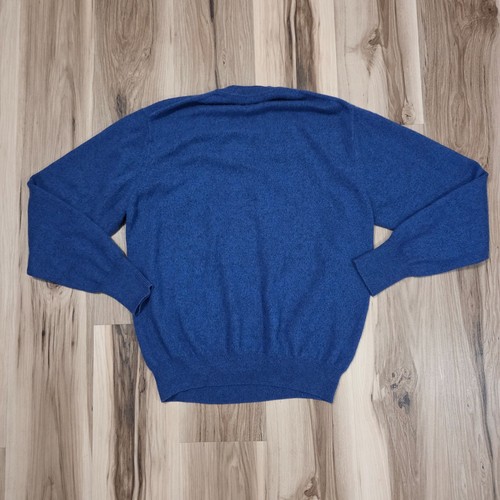 Kinross Cashmere Sweater Mens Medium? Blue V-Neck Pullover - Picture 6 of 12