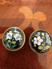 Antique Enamelled Stud Buttons x 2
