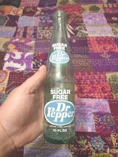 Vintage Sugar Free Dr. Pepper ACL 10oz Glass Soda Bottle Collectible Advertising