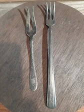 R. Wallace & Sons Extra and Sterling Shrimp Pickle Olive Forks 2 Antique Fork