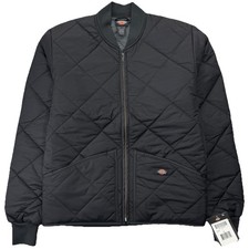 Dickies Diamond Quilted Jacket Men s Small Black 61242 NWT Workwear Streetwear