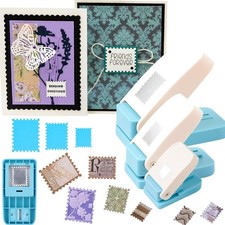 3Pcs Stamp Punch, Rectangle Postage Stamp Shape Punch, 1.5X1.25inch, 1X0.8inc...