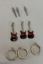 9 Piece Lot Of New Musical Charms Guitar, Tambourine, Microphone No Package