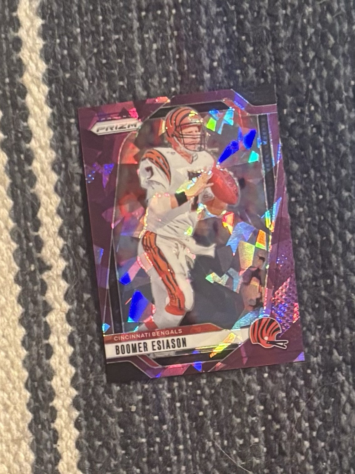 2024 PANINI PRIZM FOOTBALL PURPLE CRACKED ICE BOOMER ESIASON /225