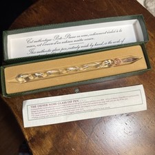 D. NORE Paris Murano Glass Pen Swirl Blue/Clear Original Box Hand Made France