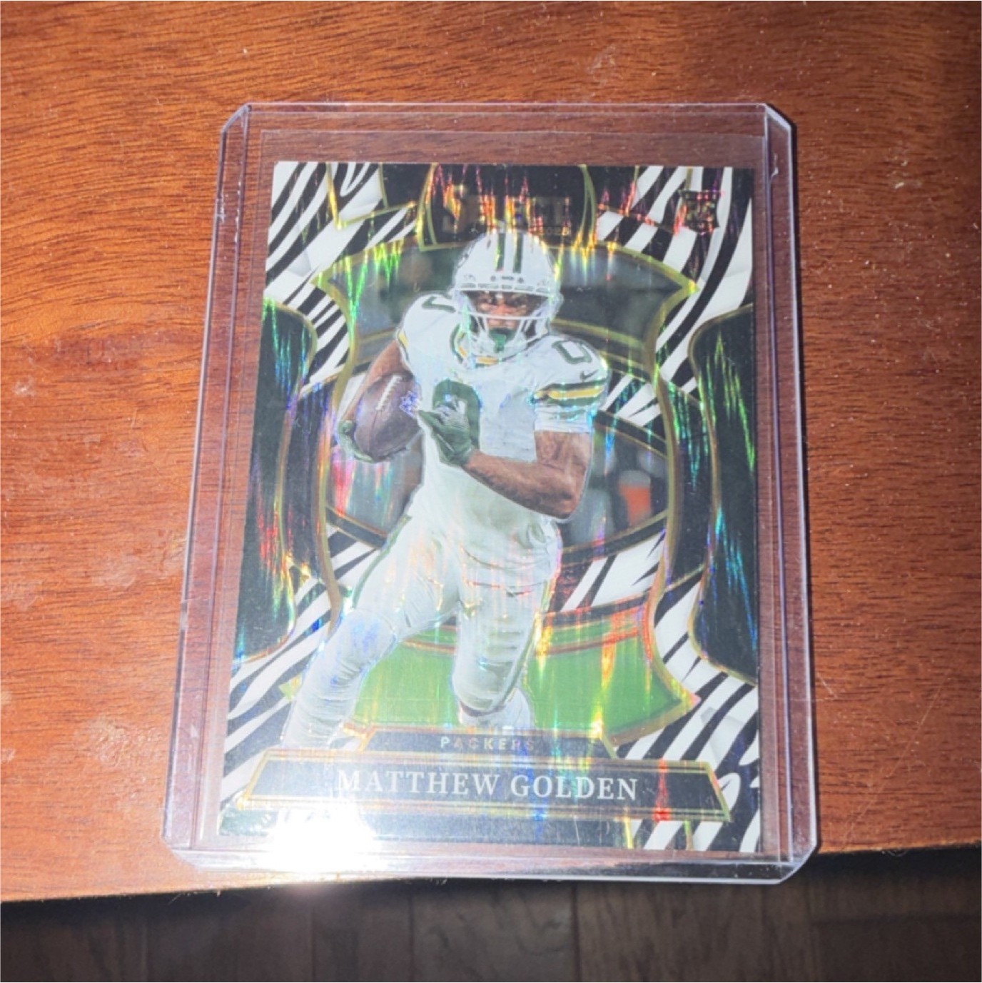 2025 Panini Select Matthew Golden Prizm Concourse Zebra #66 Packers Card