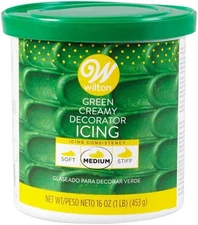 Wilton 16 oz.Creamy Decorator Icing, Green, Vanilla Flavored,Tub,Vegetarian