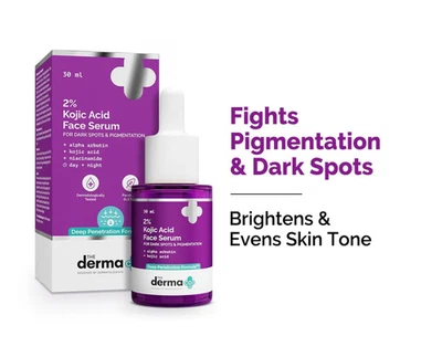 Le sérum visage Derma Co 2 % acide kojique avec 1 % alpha-arbutine et niacina... - Photo 1/4