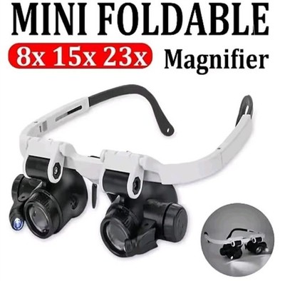 Brille mit verstellbaren Lupen 8x 15x 23x Uhrmacher Reparatur