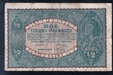 Poland – 1920, 1/2 Mark “Polska Krajowa Kasa Pożyczkowa” Pick #30 - Banknote