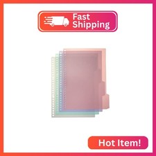 Wealrit 1 Set B5 Plastic Dividers,Index Divider with 26 Hole Punch,4 Color