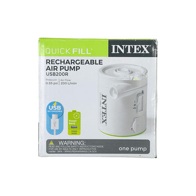 Intex Quick Fill Cylinder Mini Rechargeable Air Pump USB200R 45 Min Run Time