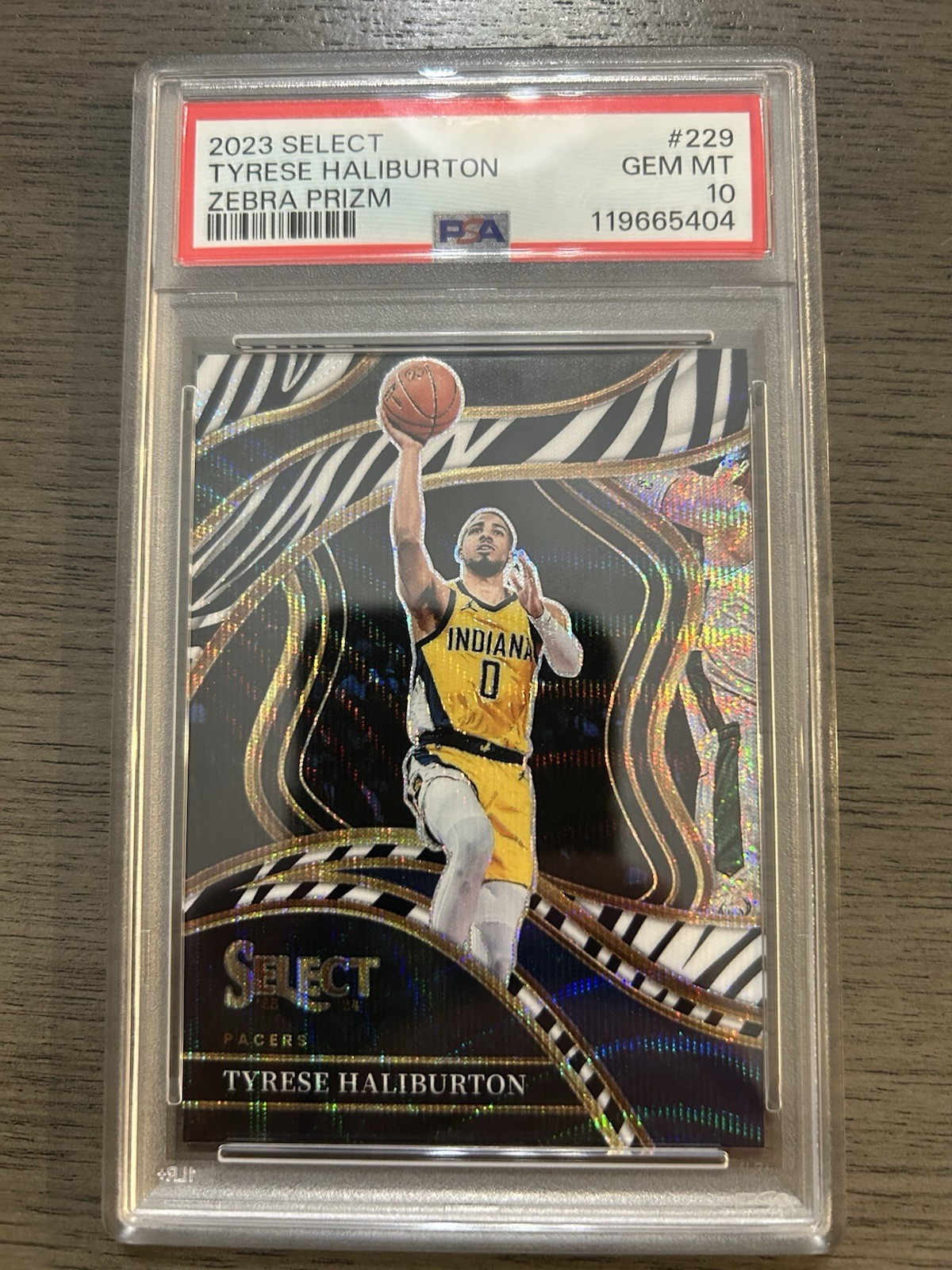 2023-24 Panini Select - Courtside Tyrese Haliburton #229 Zebra Prizm PSA 10