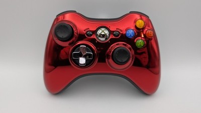 Xbox 360 Original Wireless Controller Rot Metallic Chrome Schwarz 0067