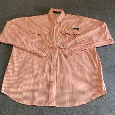 Columbia PFG Shirt Mens Large Orange Super Bahama Vented Long Sleeve Fishing