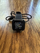 Fitbit Versa 2 Wristband Activity Tracker - Black FB507 With Charger Bundle.
