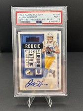 2020 Panini Playoff Justin Herbert Contenders R/T Preview Au-Blue RC /10 PSA 9