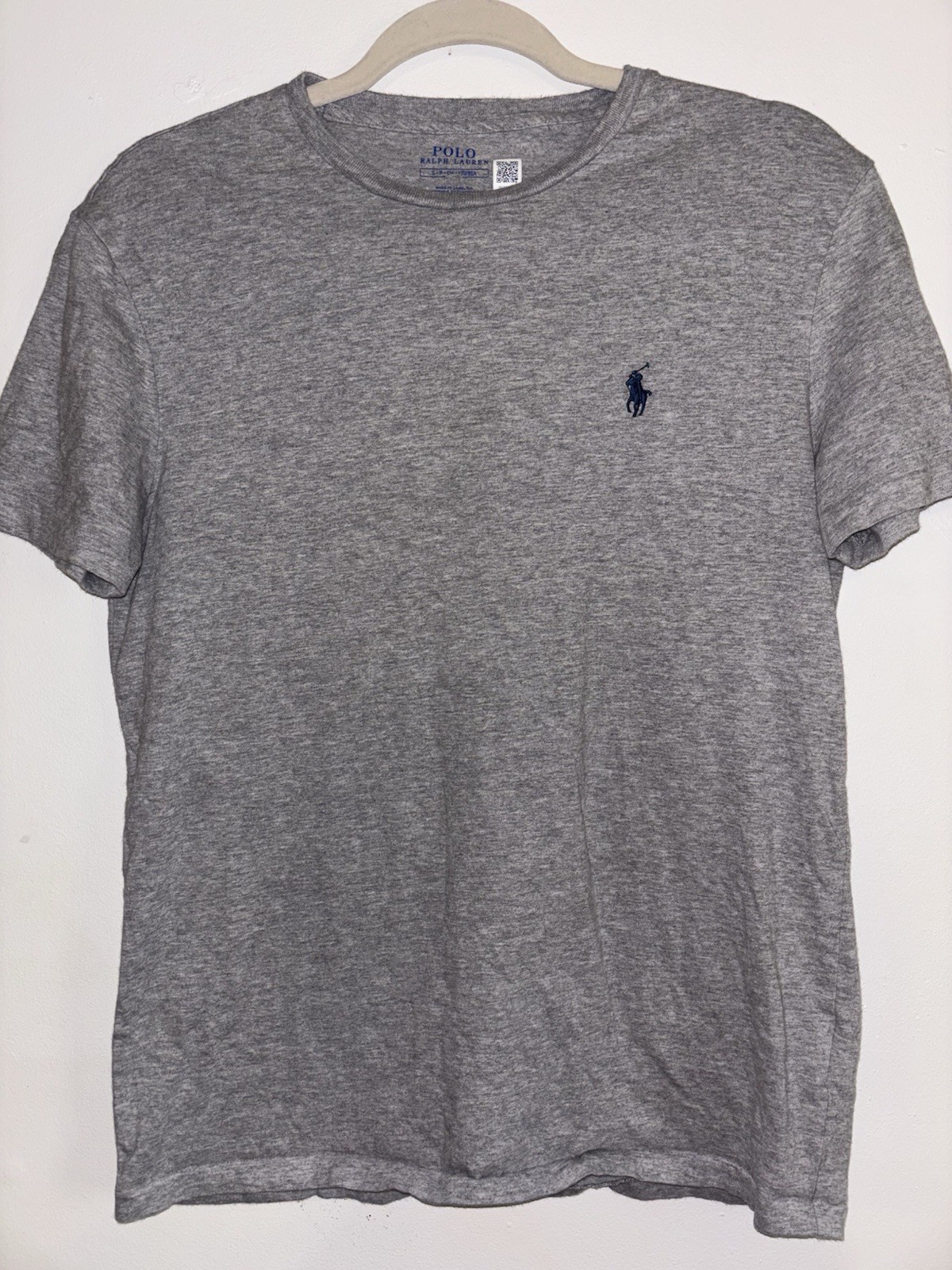 Polo Ralph Lauren maglietta manica corta uomo S grigia autentica maglietta blu navy logo pony