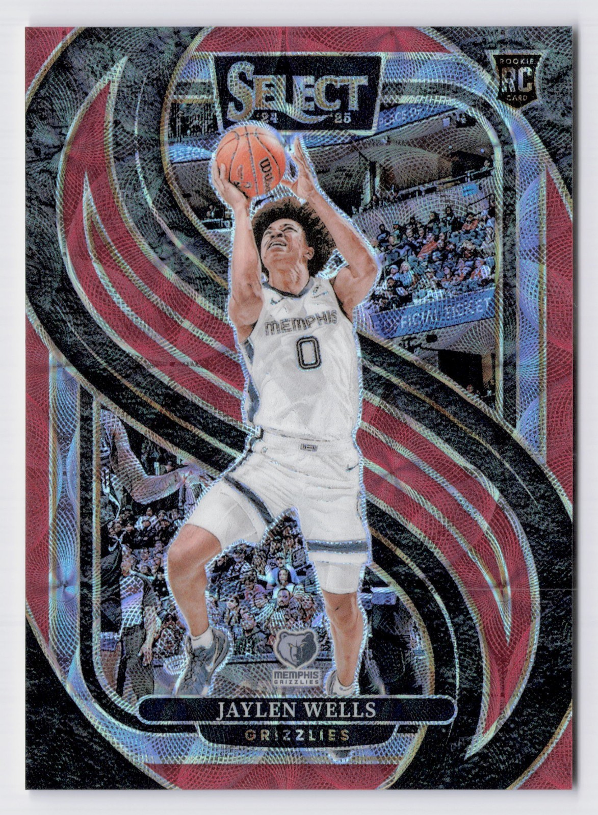 2024-25 Panini Select Premier Level Jaylen Wells #188 Red Scope Prizm /249 (RC)