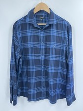 Express Blue Plaid Casual Button Down Shirt Men  s Large