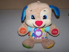 Fisher Price 11" Sitting Puppy Lights Sings Talks Stuffed Animal Dog