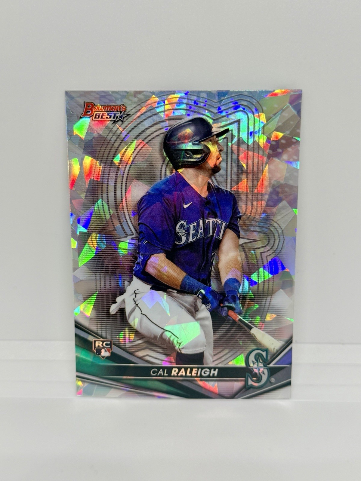 CAL RALEIGH Rookie 2022 Bowman's Best Atomic Refractor Seattle Mariners RC #6