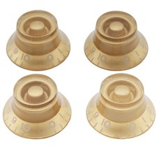 Musiclily 4Pcs Gold Metric 6mm Top Hat Bell Control Knobs For Les Paul LP Guitar