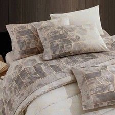 Completo lenzuola matrimoniali 100% cotone Gabel Deco greige