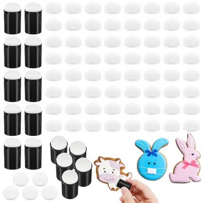 80 PCS Face Painting Sponges Set 10 Finger Daubers 70 Replacement Crafts