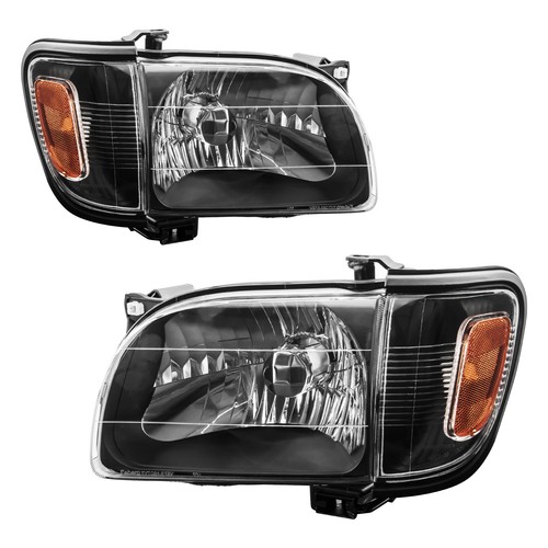 Fits 2001-2004 Toyota Tacoma Black Headlights+Signal Corner Parking Lamps 01-04 - Picture 5 of 12