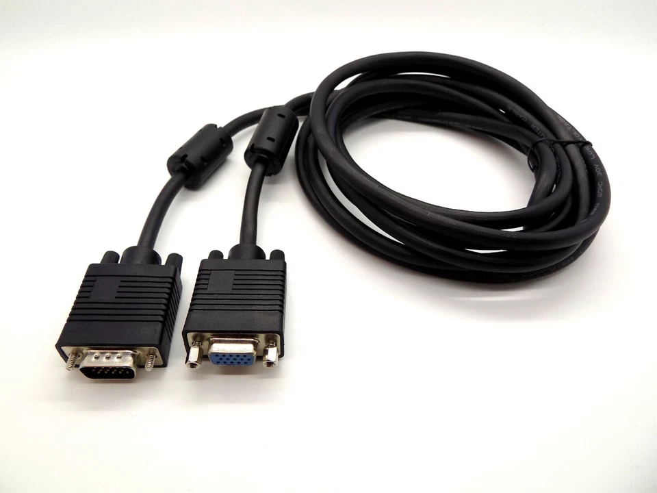 VGA Monitor EXTENSION Cable MALE TO FEMALE SVGA PC Lead TRIPLE SHIELDED 15pin - Image 4 of 4