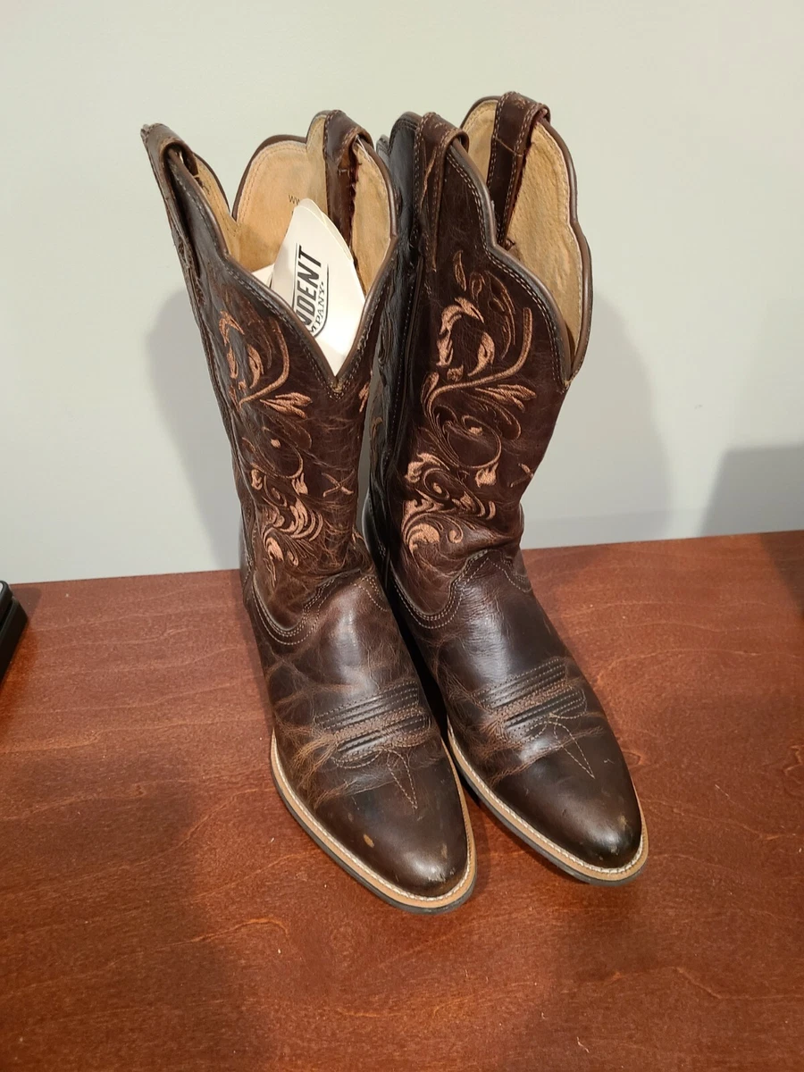 womens brown cowboy boots Size 9 1 2 eBay