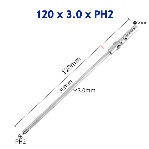50mm-200mm Long Magnetic Power Drill Screwdriver Bit Set Reach 1/4'' Hex Shank - Picture 17 of 51