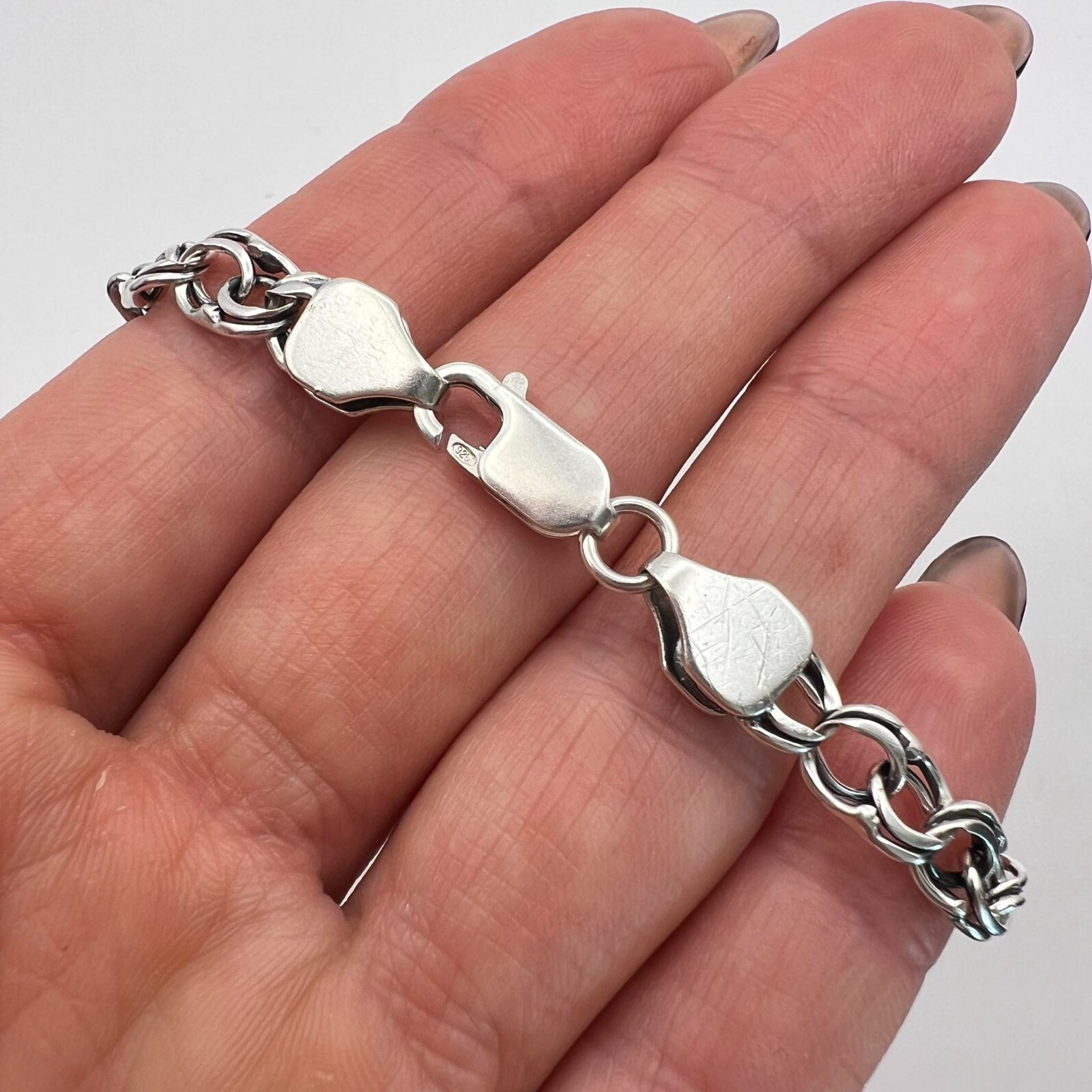 Elegant Vintage 925 Sterling Silver Bracelet Men Women Stylish ...