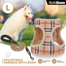 Dog Harness Breathable Mesh Soft Control Chest Strap and Leash Reflective Vest