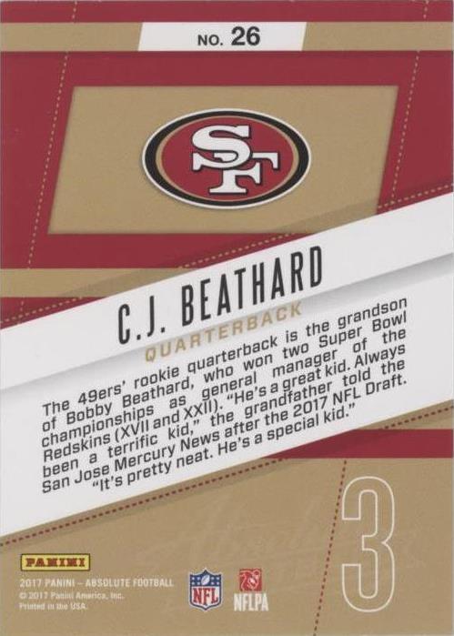 2017 Panini Absolute C.J. Beathard #26