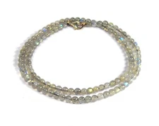 Labradorite Ball Shaped Necklace Ø-6mm 925 Silver Clasp