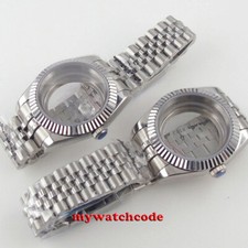 36MM 39mm flat sapphire glass Watch Case fit NH35 NH36 miyota 8215 2836 2824