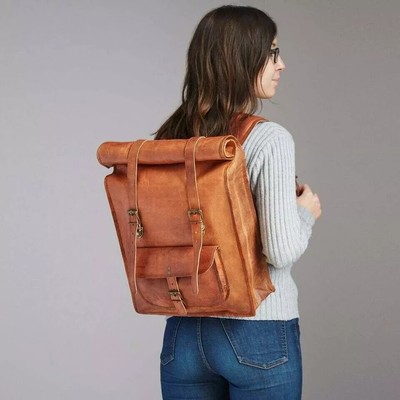 Vintage Leather New Men's Handmade Genuine Backpack Rucksack Laptop Travel Bag