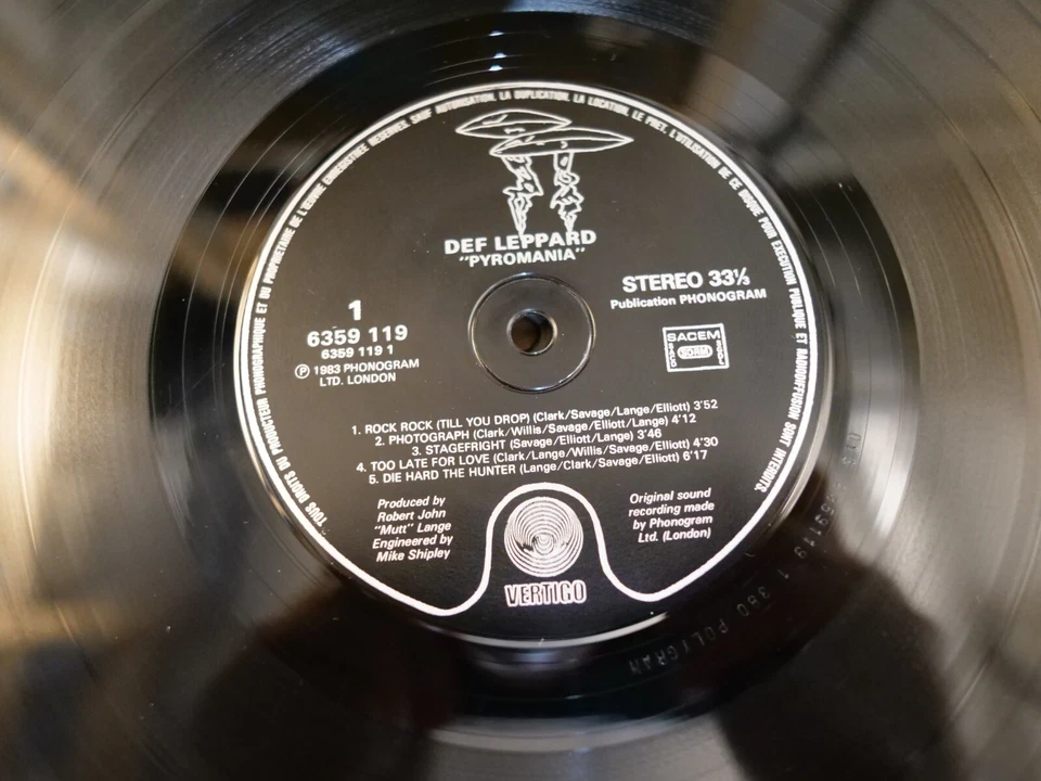 DEF LEPPARD PYROMANIA 33T LP VINYLE EX COVER EX ORIGINAL 1983 FRANCE - Photo 3/4