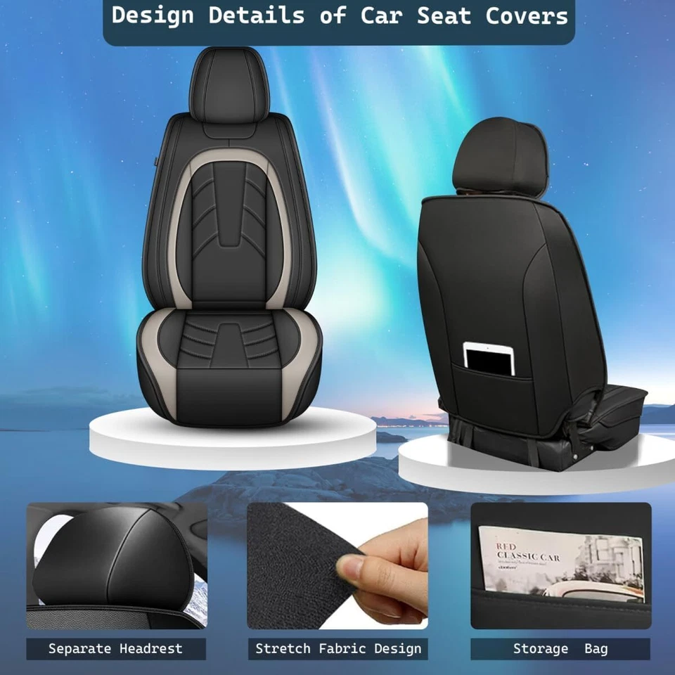 Front&Rear Faux Leather Protector Pad Car 5 Seat Covers For Ford Focus 2009-2018 Foto 4 de 4